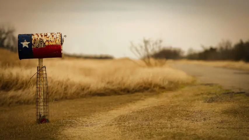 Mailbox texas flag