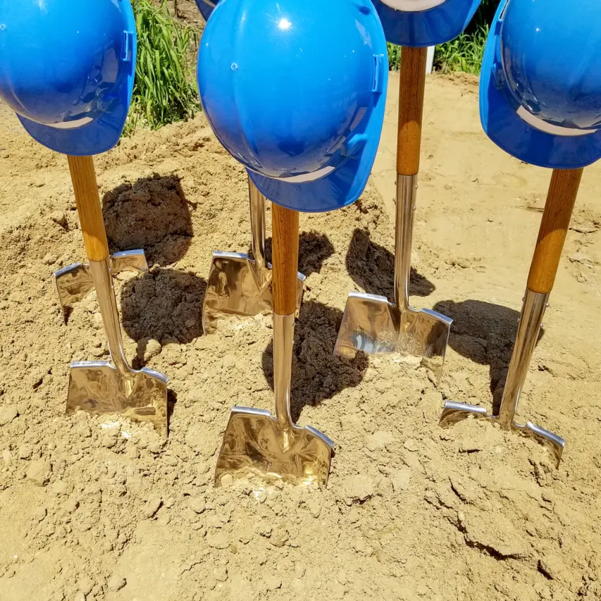 Groundbreaking shovel hard hats