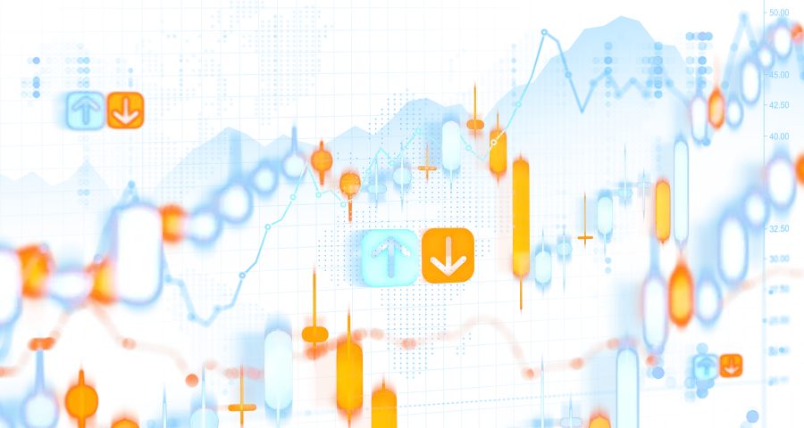 Chart blue orange